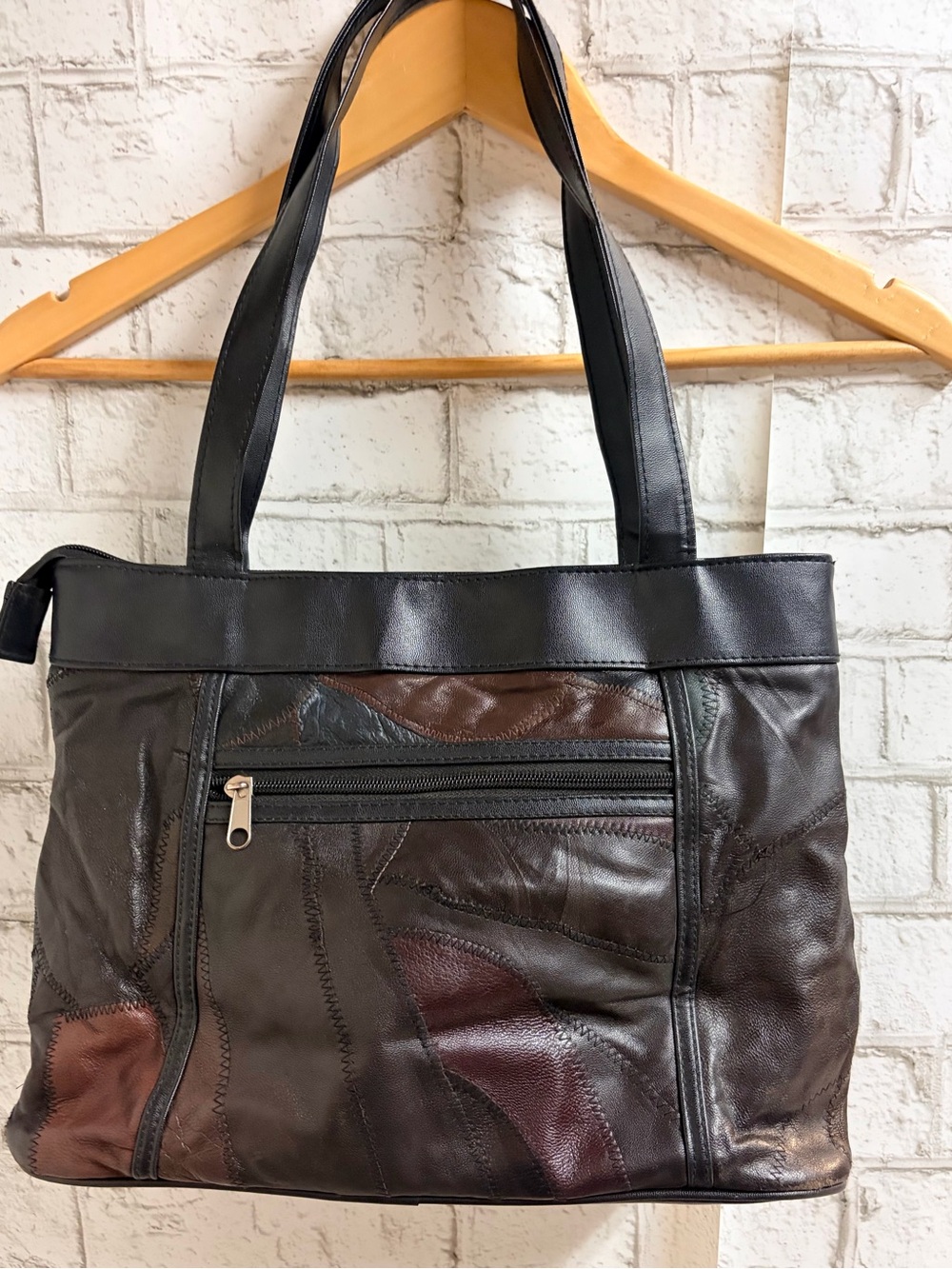 Vintage Patchwork Lambskin Leather Shoulder Bag 80’s-90’s